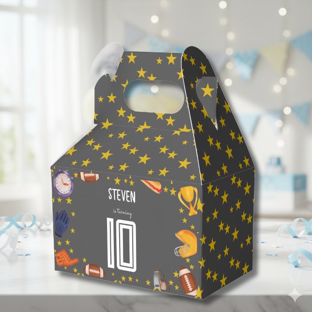 American football sport ball kids birthday favor boxes (Creator Uploaded)