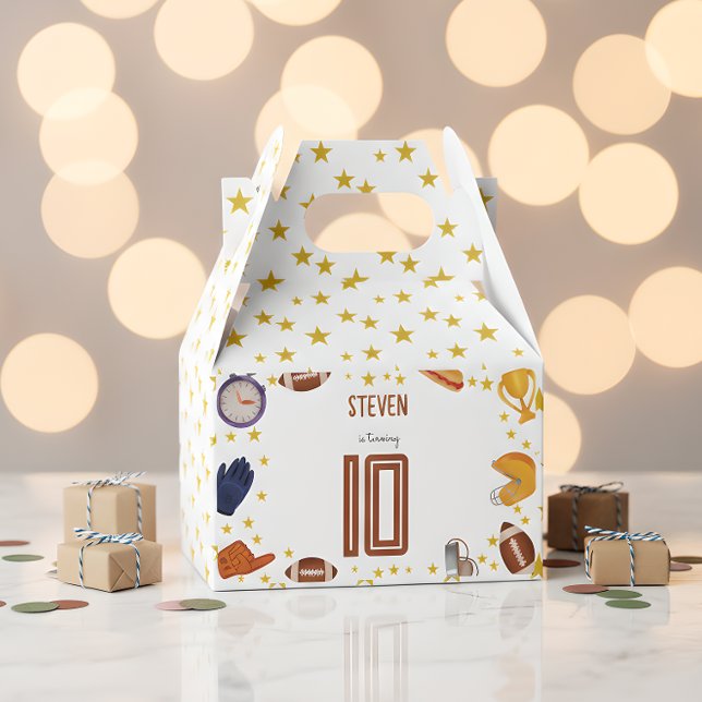 American football sport ball kids birthday favor boxes (Creator Uploaded)