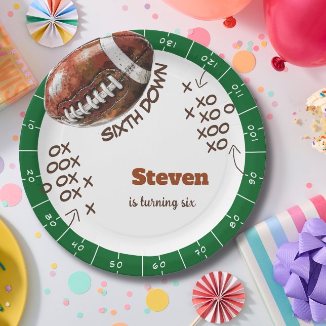 American football sport ball kids birthday paper plates (Creator Uploaded)