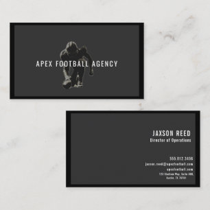 American Football Sports Management-sepia Business Card