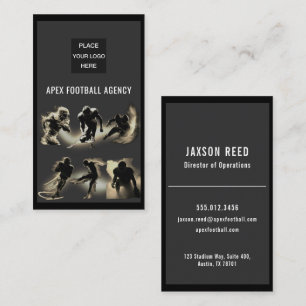 American Football Sports Management-sepia Business Card
