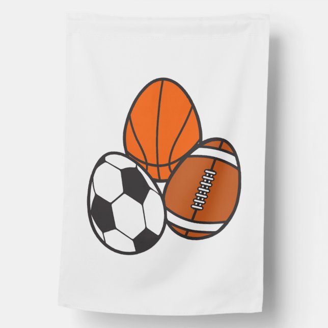 American Football Sports Soccer Basketball Easter House Flag (Front)