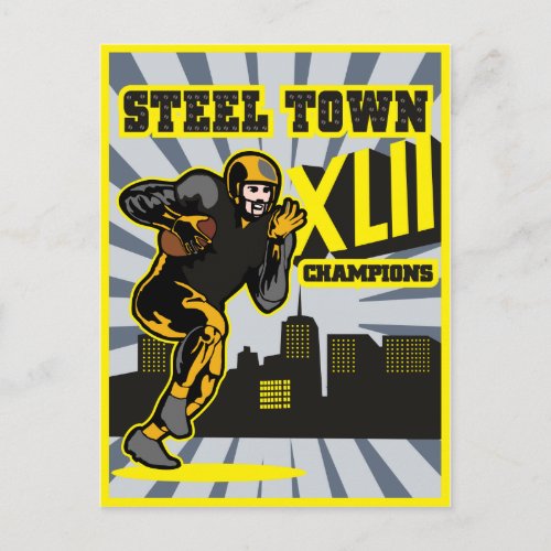 American football steel town champions poster postcard