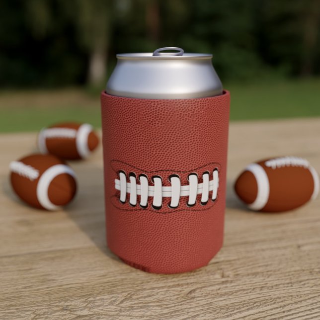 American Football Tailgate Party Can Cooler (Hup! Add your initial to this american football themed can cooler and settle down to watch the game)
