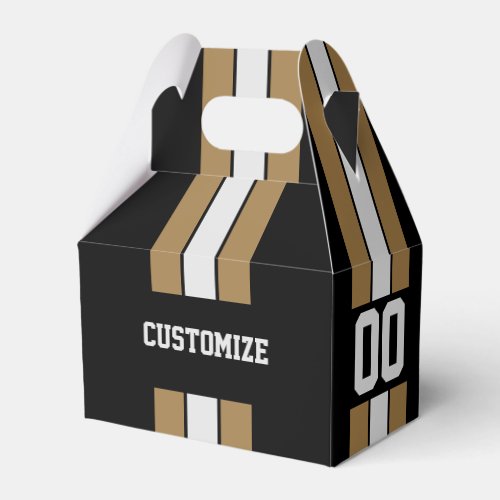 American Football Team Colors Black And Gold Favor Boxes