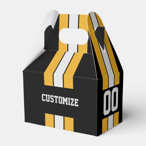 American Football Team Colors Black And Yellow Favor Boxes