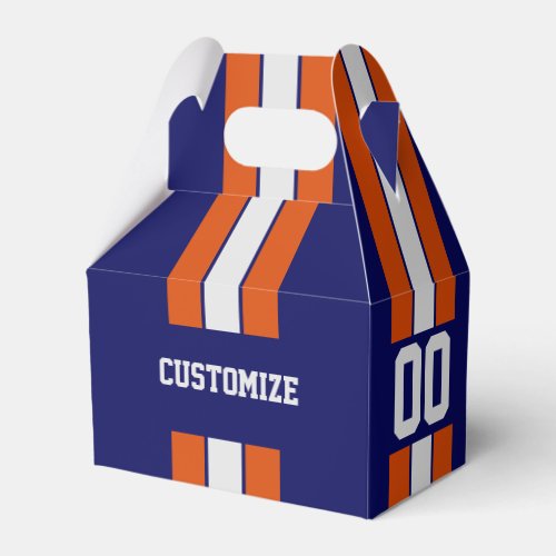 American Football Team Colors Blue And Orange Favor Boxes