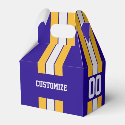 American Football Team Colors Purple And Yellow Favor Boxes