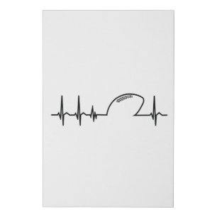 American Football Team Heart Heartbeat Gift Idea Faux Canvas Print