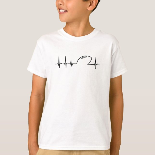 American Football Team Heart Heartbeat Gift Idea T-Shirt (Front)