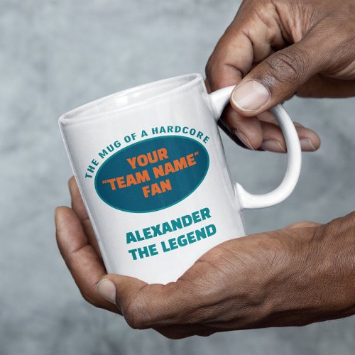 American Football Team Name Fan Aqua Blue Orange Coffee Mug