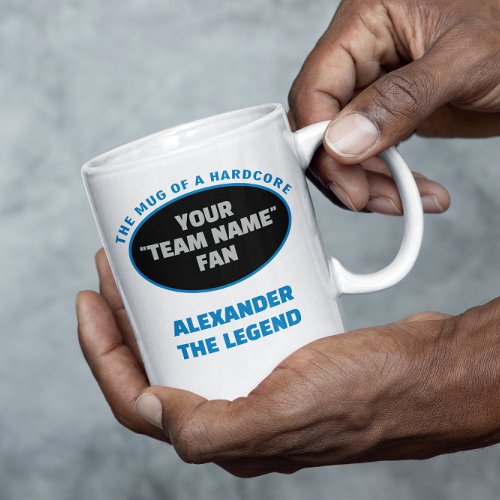 American Football Team Name Fan Blue Black Silver Coffee Mug