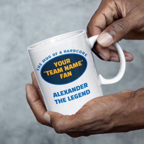 American Football Team Name Fan Blue Gold Coffee Mug