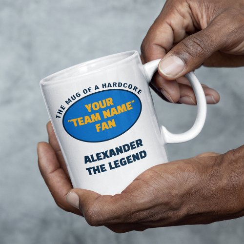 American Football Team Name Fan Blue Gold Coffee Mug