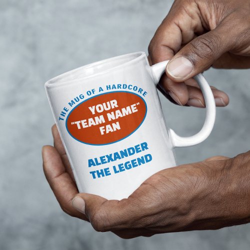 American Football Team Name Fan Blue Orange Coffee Mug