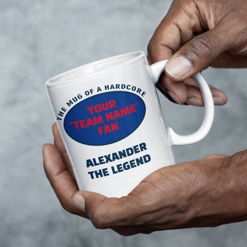 American Football Team Name Fan Blue Red Coffee Mug