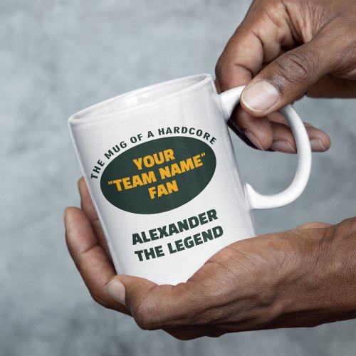 American Football Team Name Fan Green Gold Coffee Mug