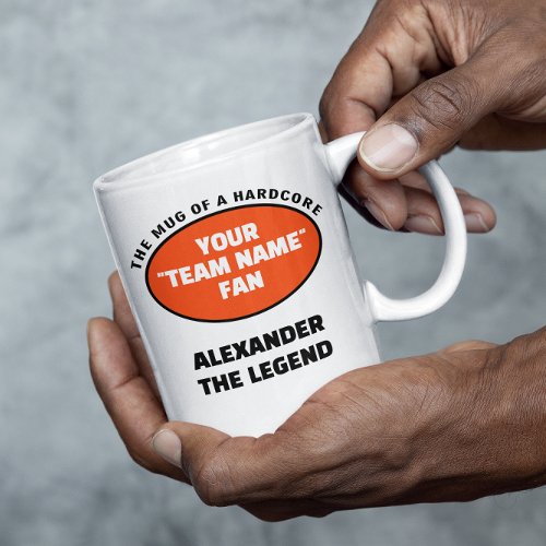 American Football Team Name Fan Orange Black Coffee Mug