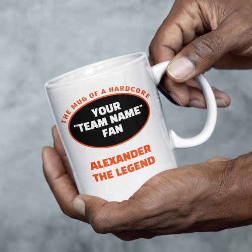 American Football Team Name Fan Orange Black Coffee Mug