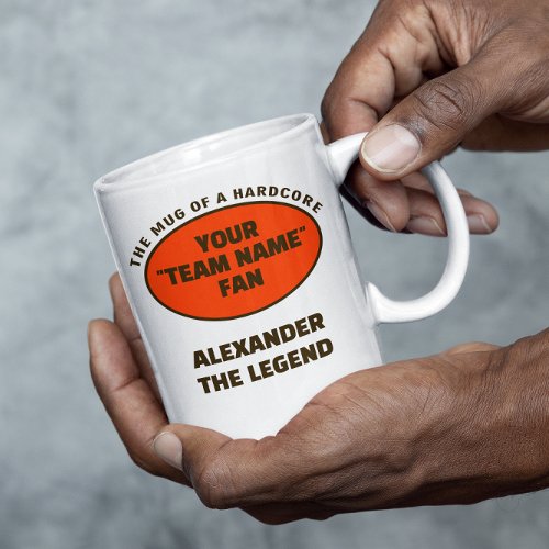 American Football Team Name Fan Orange Brown Coffee Mug