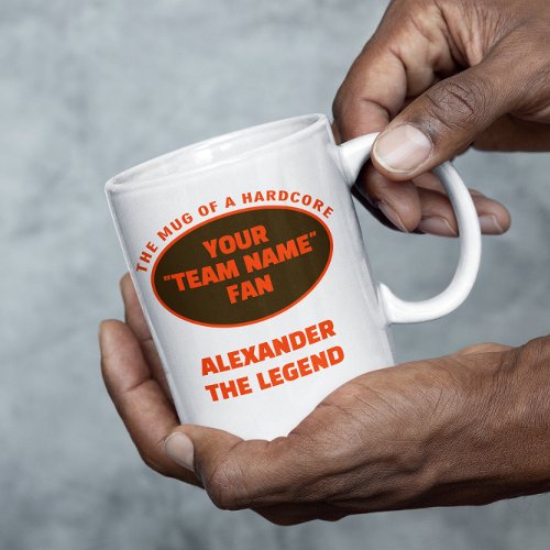 American Football Team Name Fan Orange Brown Coffee Mug