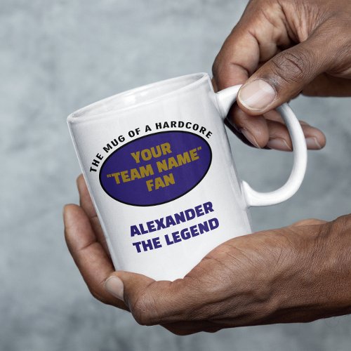 American Football Team Name Fan Purple Gold Black Coffee Mug