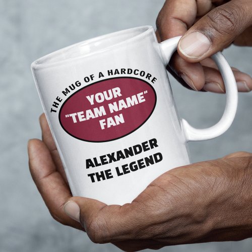 American Football Team Name Fan Red Black Coffee Mug