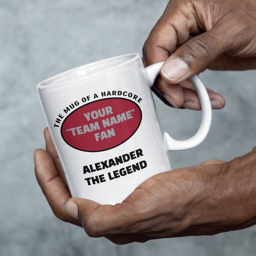 American Football Team Name Fan Red Black Silver Coffee Mug