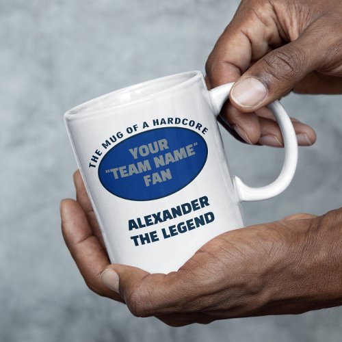 American Football Team Name Fan Royal Blue Silver Coffee Mug