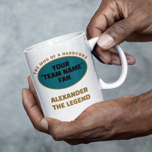 American Football Team Name Fan Teal Gold Coffee Mug
