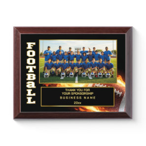 American Football Team Sponsor Appreciation Custom Award Plaque
