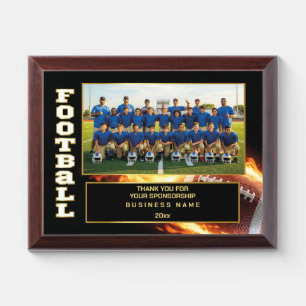 American Football Team Sponsor Appreciation Custom Award Plaque