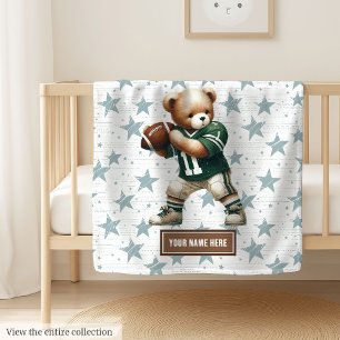 American Football Teddy Blanket for Boys Birthday