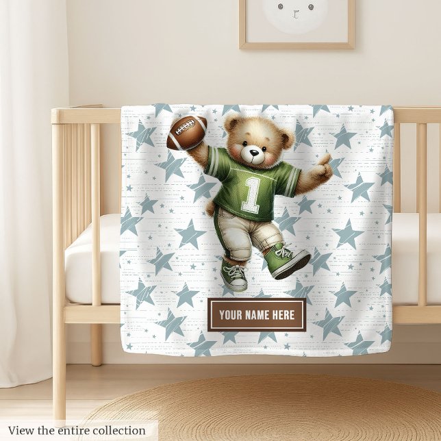 American Football Teddy Blanket with Custom Name (American Football Teddy Blanket with Custom Name)