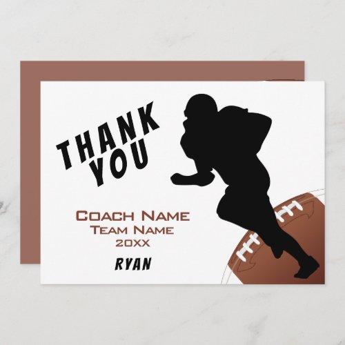 American Football Thank you Coach Card