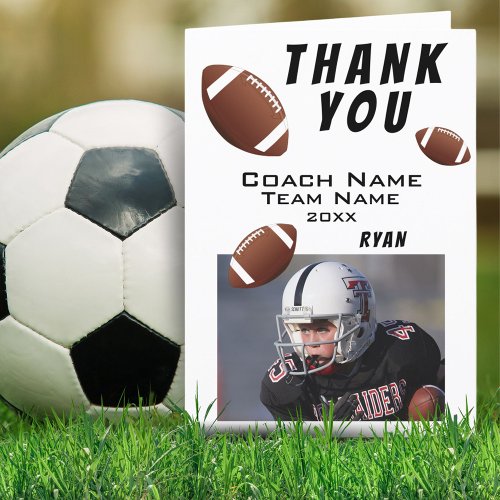 American Football Thank you Coach Photo Card