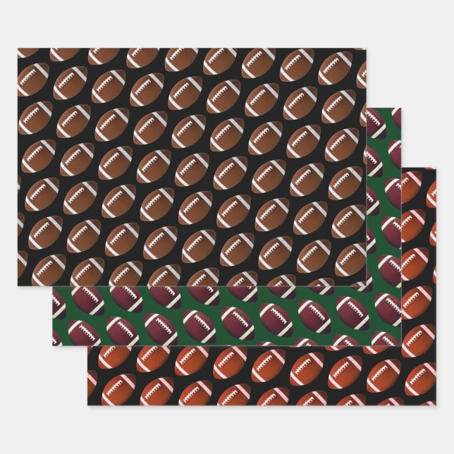 American Football Theme Wrapping Paper Sheets (Set)
