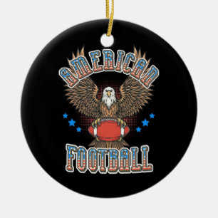 American Football USA Flag Ceramic Ornament