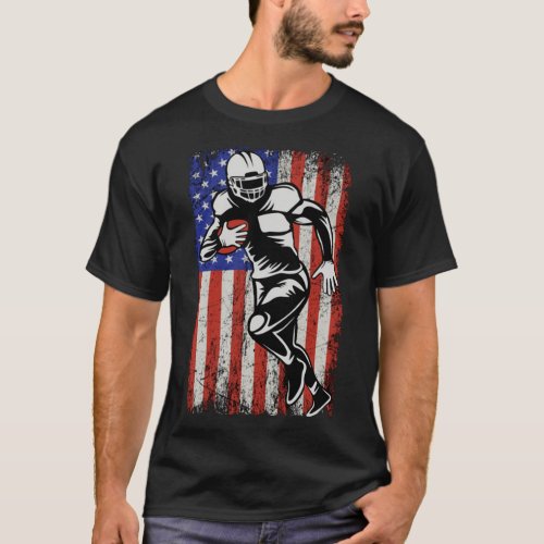 American Football USA flag T_Shirt