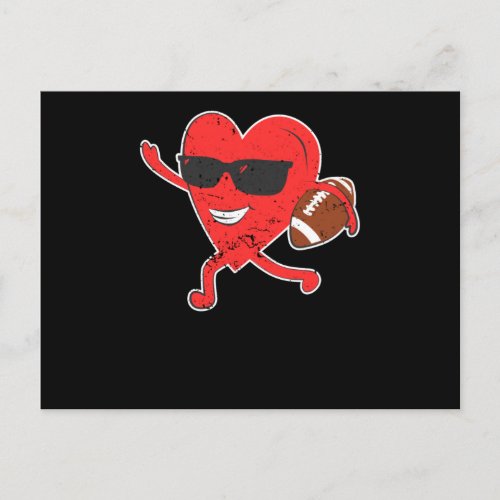 American Football Valentines Day Love Sports Run Postcard