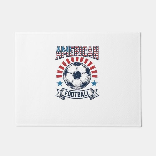American Football Vintage Soccer Ball Shirt Design Doormat
