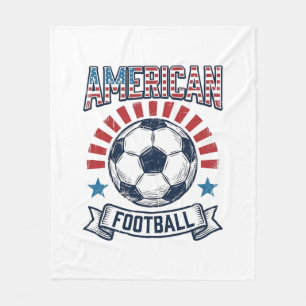 American Football Vintage Soccer Ball Shirt Design Fleece Blanket