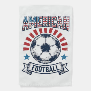 American Football Vintage Soccer Ball Shirt Design Garden Flag