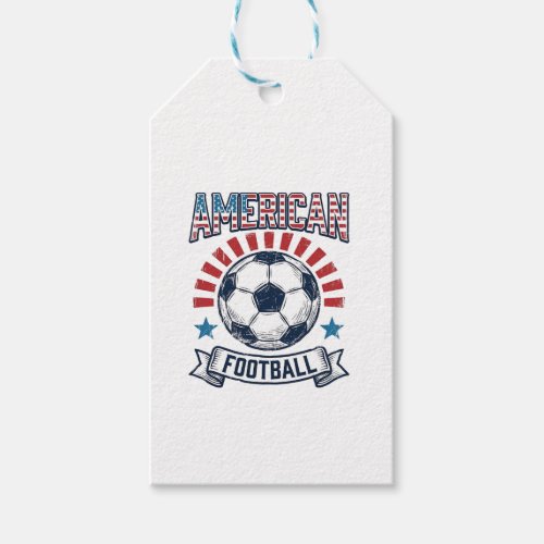 American Football Vintage Soccer Ball Shirt Design Gift Tags