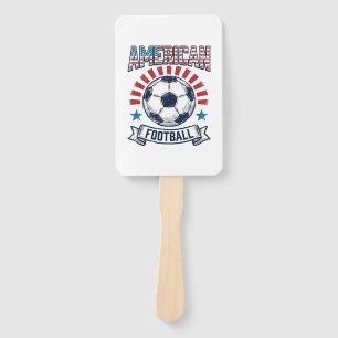 American Football Vintage Soccer Ball Shirt Design Hand Fan