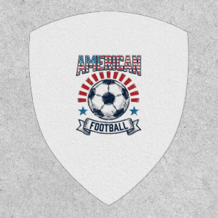 American Football Vintage Soccer Ball Shirt Design Patch