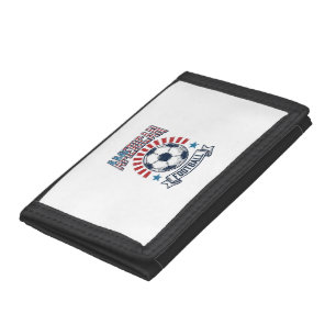 American Football Vintage Soccer Ball Shirt Design Trifold Wallet