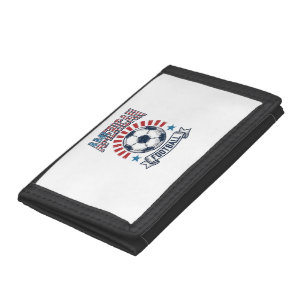 American Football Vintage Soccer Ball Shirt Design Trifold Wallet