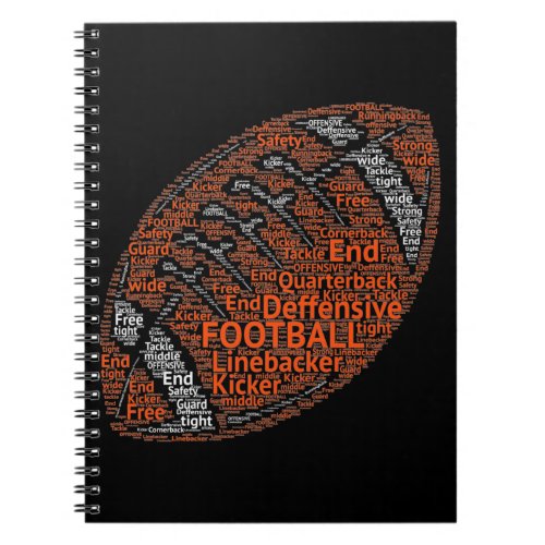 American Football Word Cloud Linemen Defense Notebook