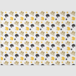 American Football Yellow and Black Patterns Tissue Paper